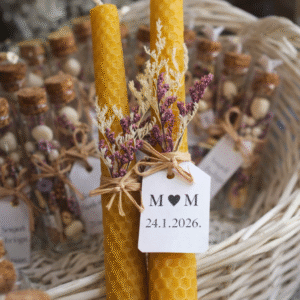 Zahvalnica - svijeća sa suhim cvijećem